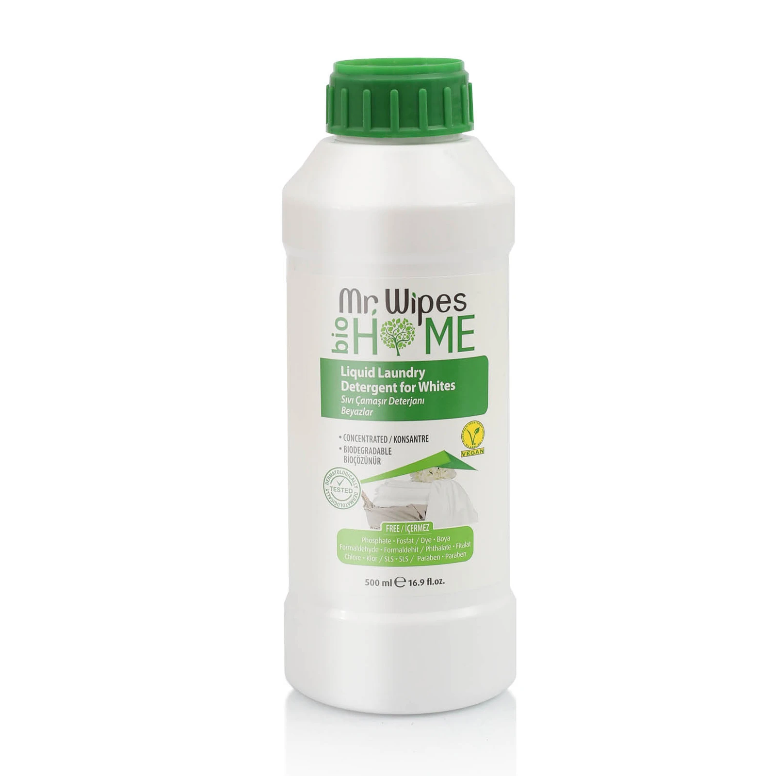 Mr. Wipes koncentrált folyékony mosószer fehér ruhákra – 500 ml